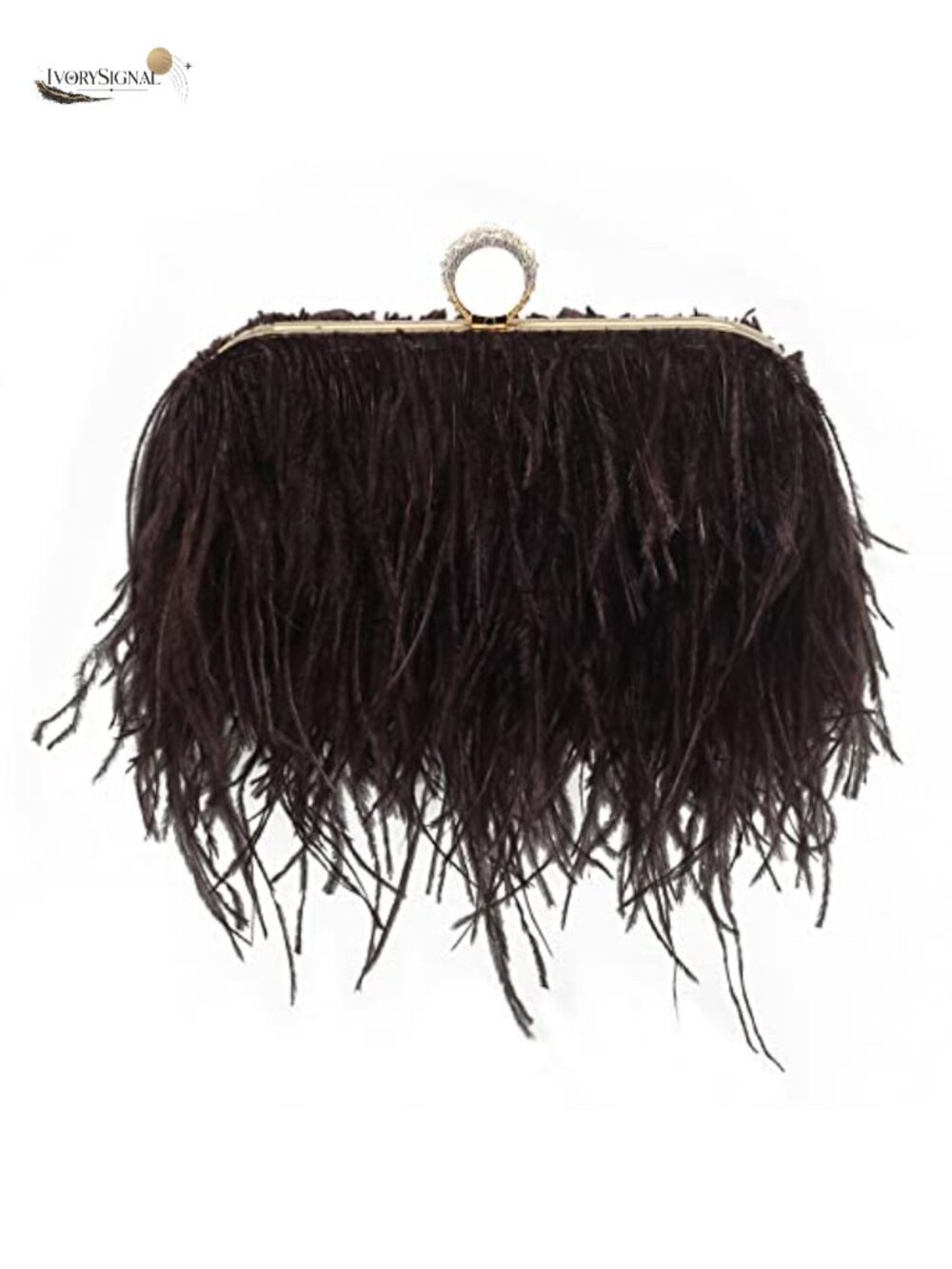 Feather Clutch Purse Evening Handbag Crossbody Shoulder Bag for Women
